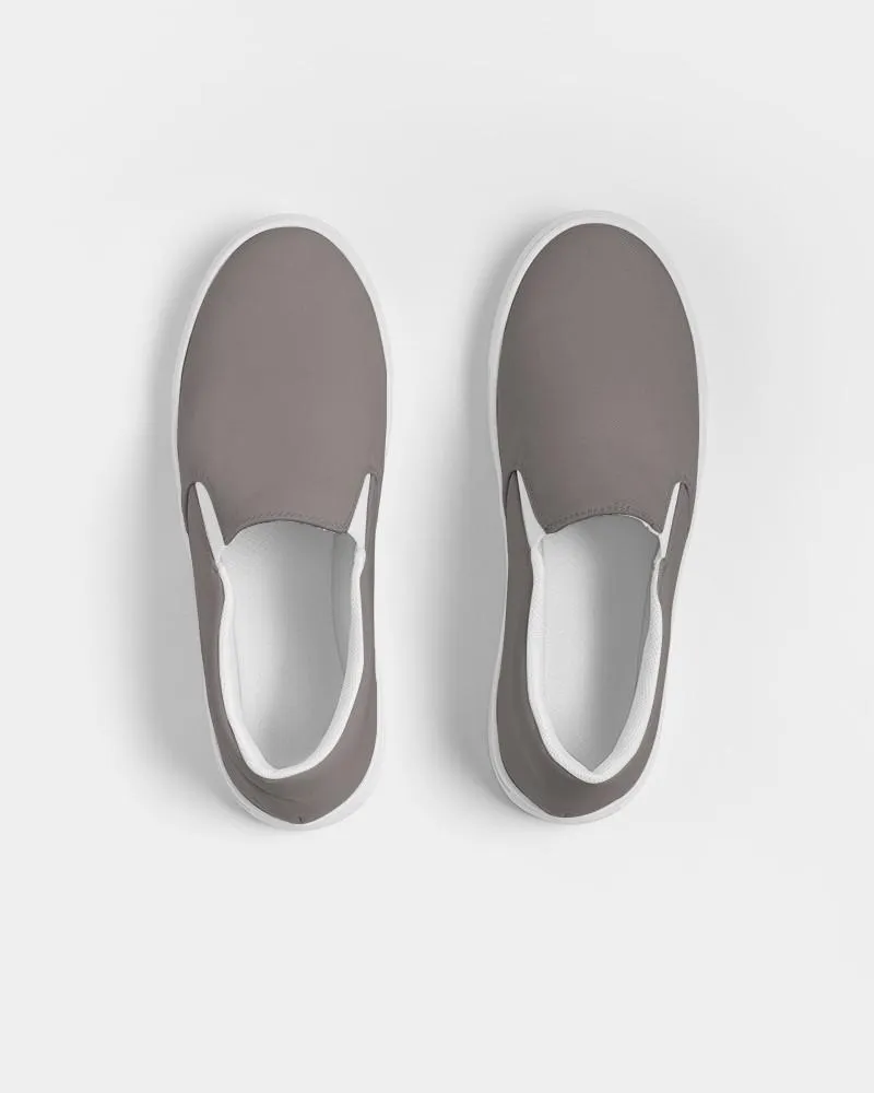 Medium Dark Red Brown Slip-On Canvas Sneakers | Women's | Medium Dark Pale Red Brown | C0M10Y10K60