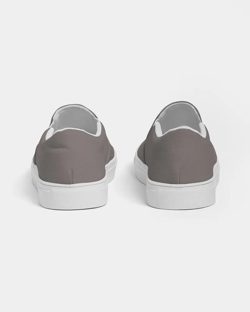 Medium Dark Red Brown Slip-On Canvas Sneakers | Women's | Medium Dark Pale Red Brown | C0M10Y10K60
