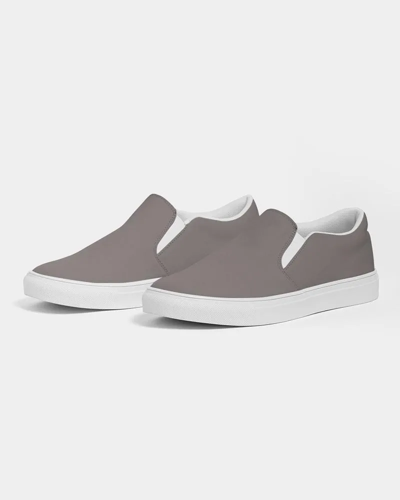 Medium Dark Red Brown Slip-On Canvas Sneakers | Women's | Medium Dark Pale Red Brown | C0M10Y10K60