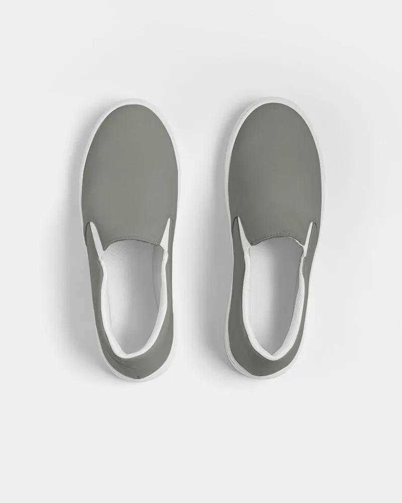 Medium Dark Yellow Gray Slip-On Canvas Sneakers | Women's | Medium Dark Pale Yellow Gray | C0M0Y10K60