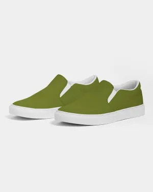 Medium Dark Yellow Warm Green Slip-On Canvas Sneakers | Women's | Medium Dark Pure Yellow Warm Green | C25M0Y100K60