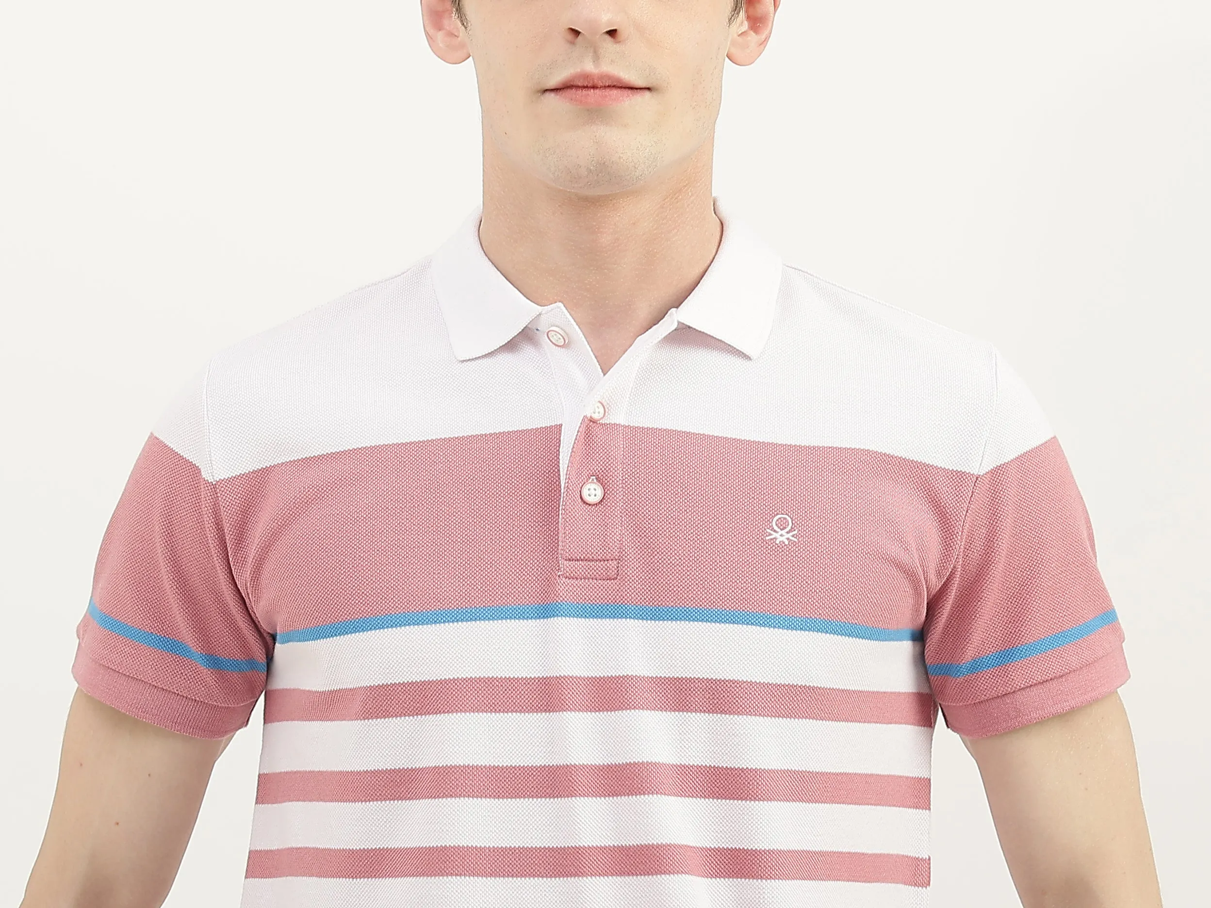 Men Striped Polo Collar T-Shirt