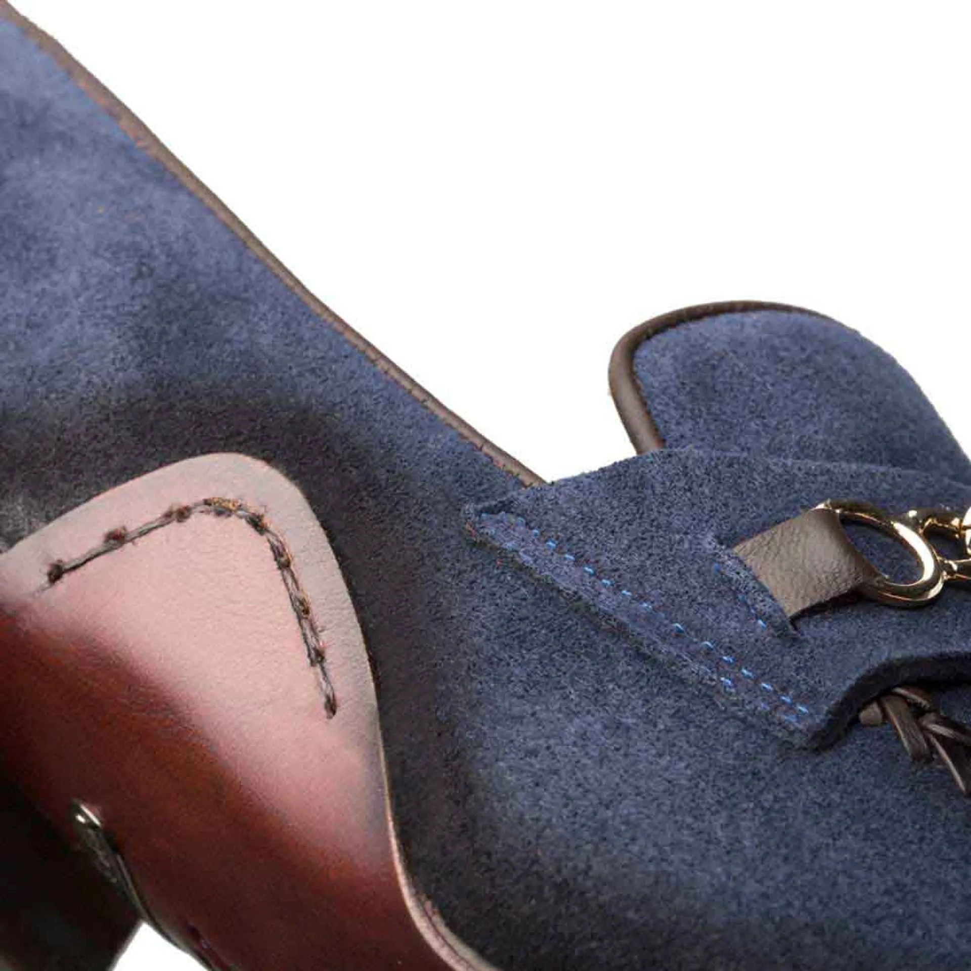 Mens' Blue Antique Suede Loafer By Mezlan Made In Spain Brand
