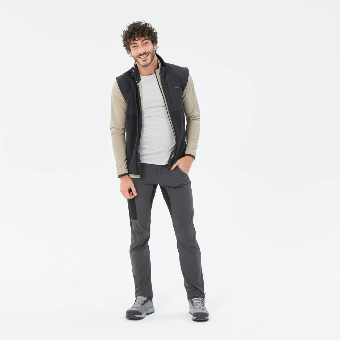 Men’s Warm Hiking Fleece Gilet MH500 - Black
