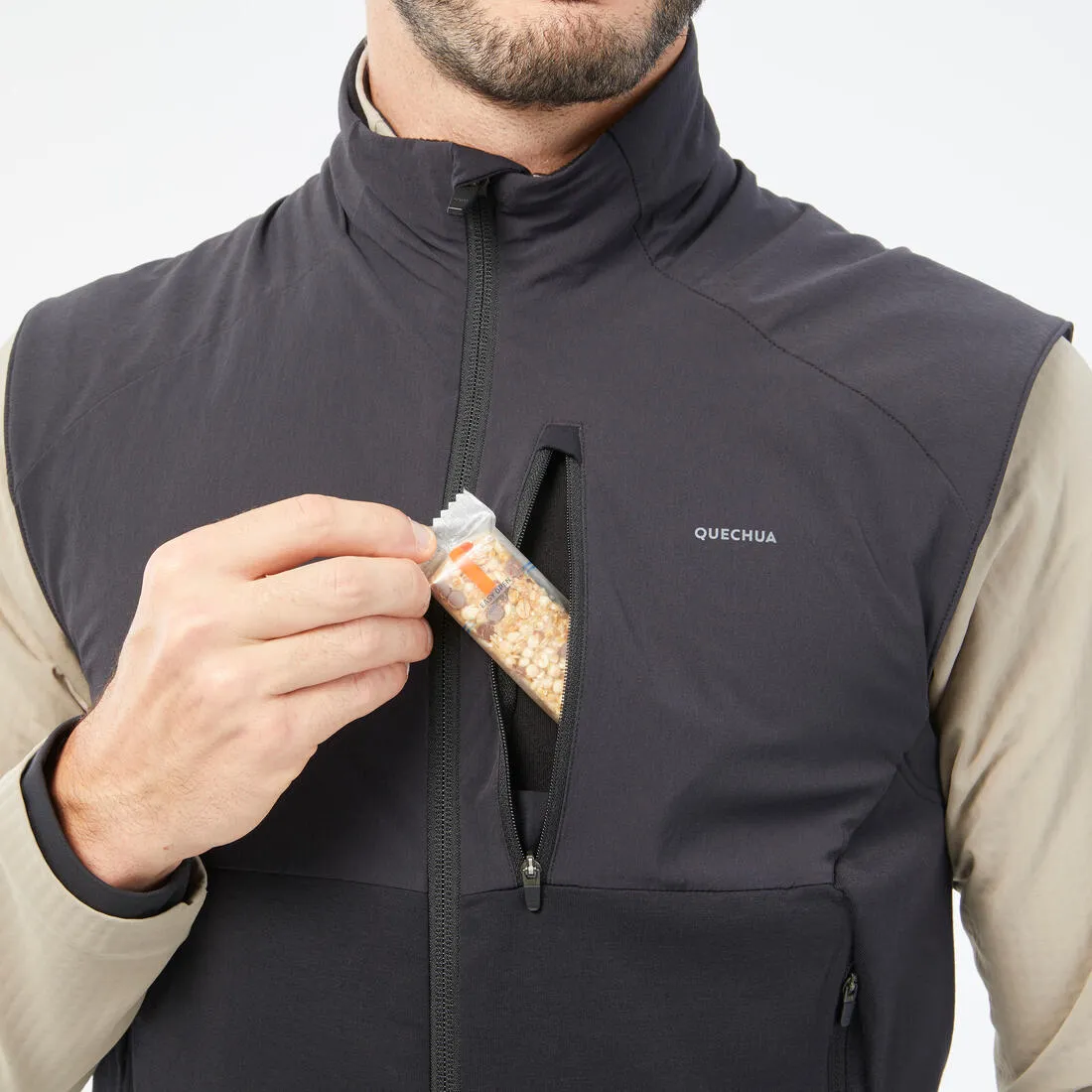 Men’s Warm Hiking Fleece Gilet MH500 - Black