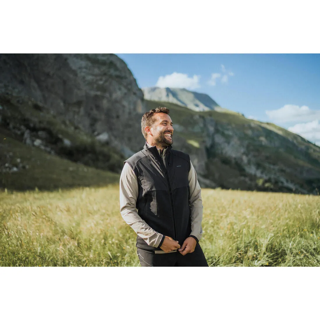 Men’s Warm Hiking Fleece Gilet MH500 - Black