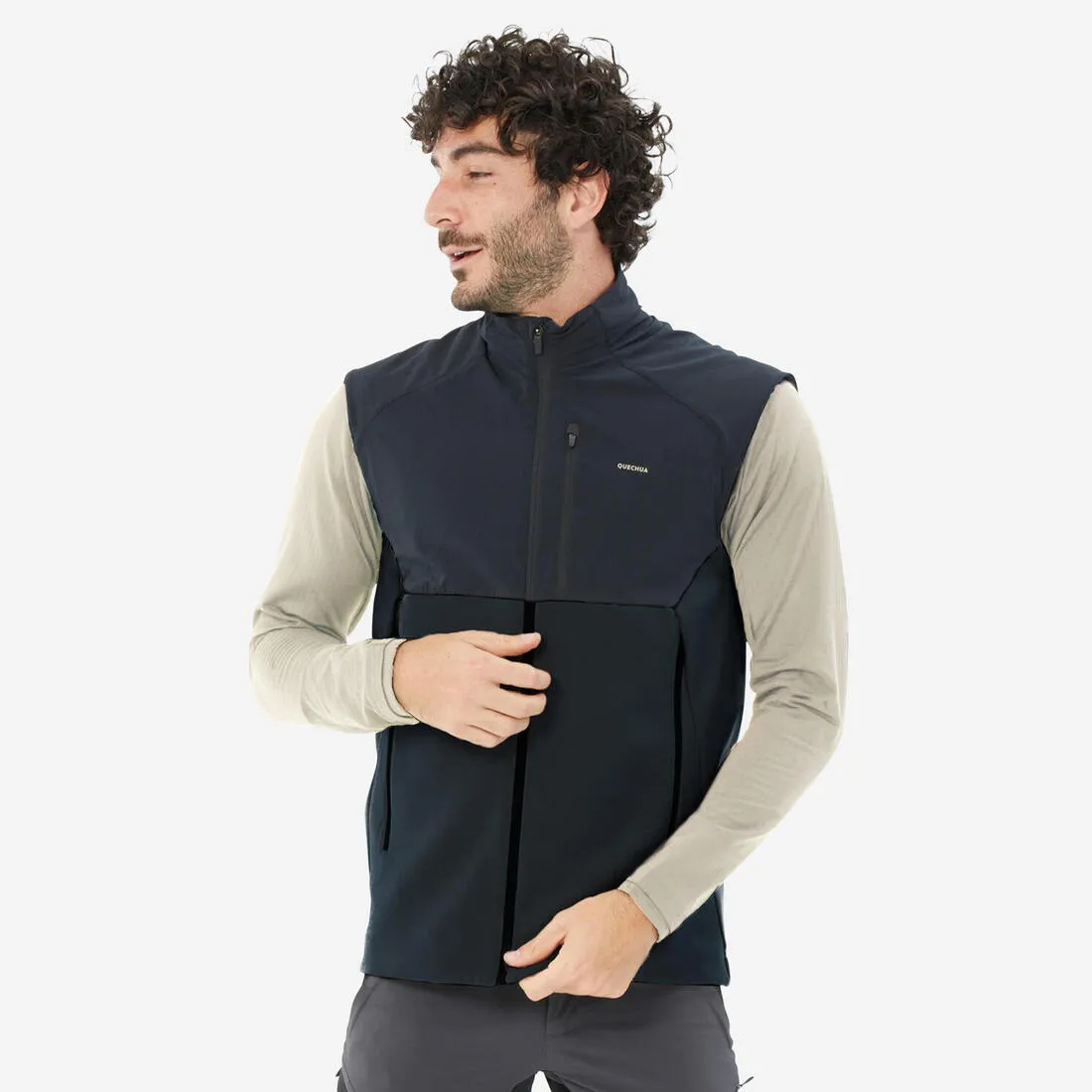 Men’s Warm Hiking Fleece Gilet MH500 - Black