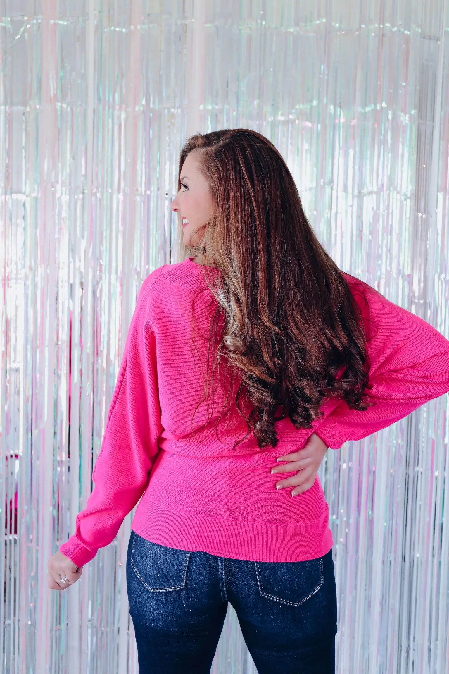 Merlot Off Shoulder Knit Sweater - Pink