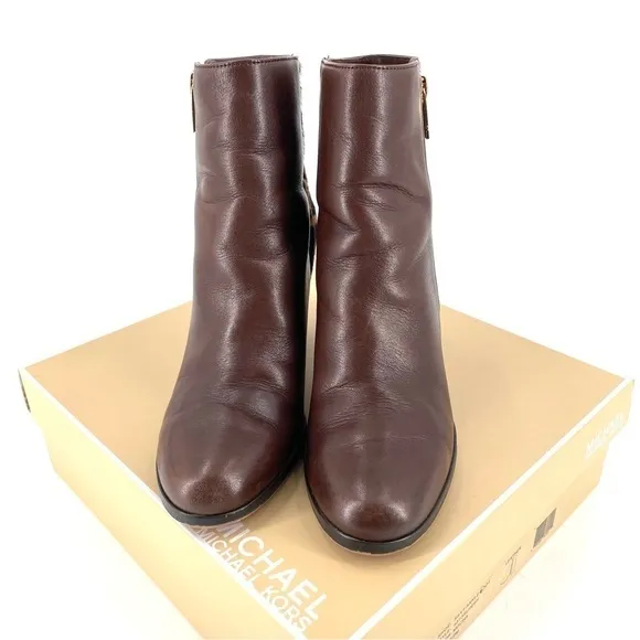 Michael Kors Silvy Calf Hair &amp; Leather Ankle Booties in Mocha