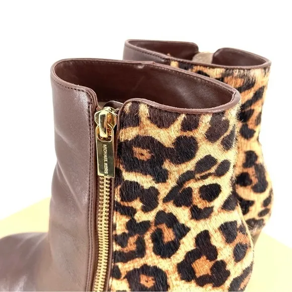 Michael Kors Silvy Calf Hair &amp; Leather Ankle Booties in Mocha