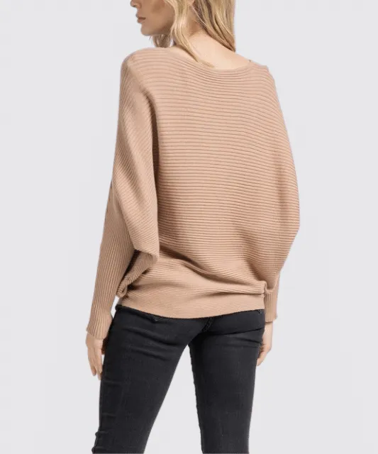 Minimalist Ribbed Dolman Sleeve Sweater