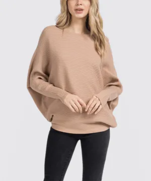 Minimalist Ribbed Dolman Sleeve Sweater