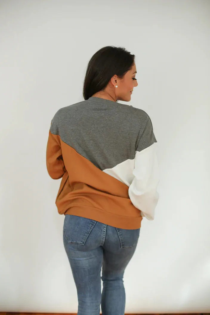 Movemama Nursing Velour Interior Crewneck w/ Diagonal Zip