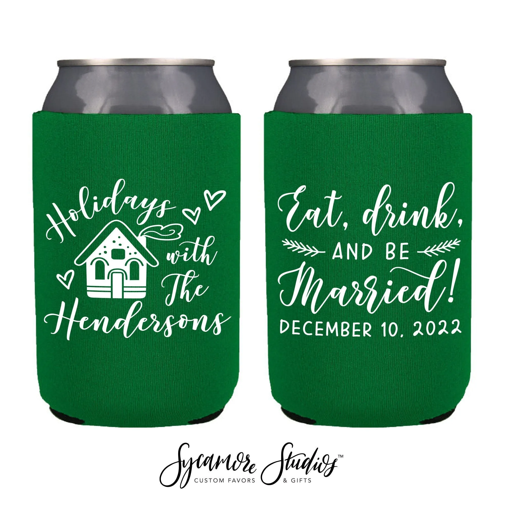 Neoprene Wedding Can Cooler #200N - Eat, Drink & Be Married