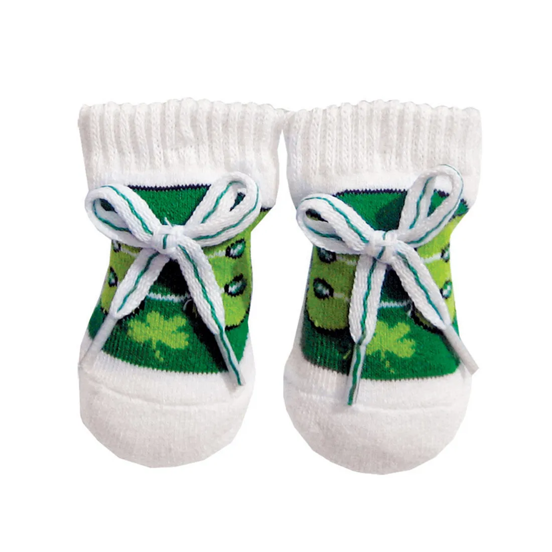 New Born Baby Booties GreenShamrocks.