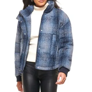 NEW LEVI’S - Plaid Puffer Jacket with Drawstring for Waist Cinch