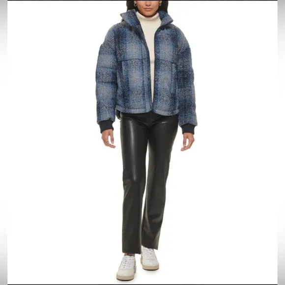 NEW LEVI’S - Plaid Puffer Jacket with Drawstring for Waist Cinch