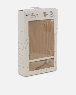 Nike Infants' Rib Knit Romper and Socks Set Brown