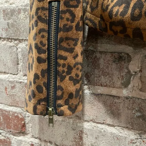NWT Sanctuary Leopard Print Moto Jacket Size Medium