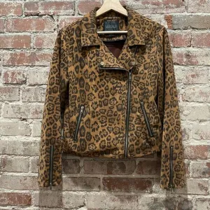 NWT Sanctuary Leopard Print Moto Jacket Size Medium