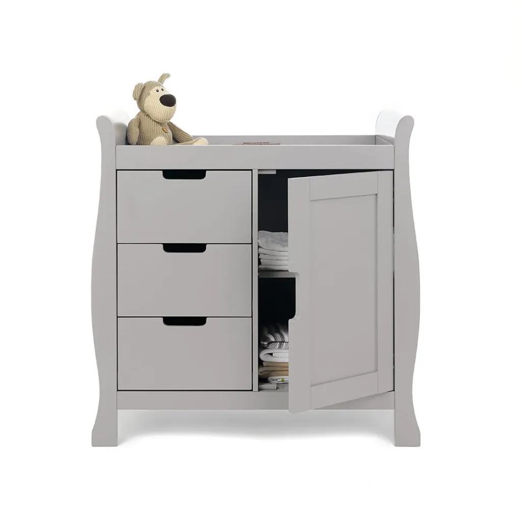 OBABY Stamford Sleigh Closed Changing Unit - Warm Grey