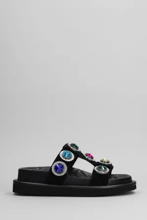 Orson Flats in black suede and leather