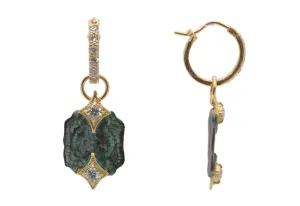 PATINA ARTIFACT HUGGIE HOOP DROP EARRINGS