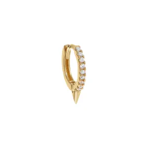 Pavé Spike Huggie Earring 14K