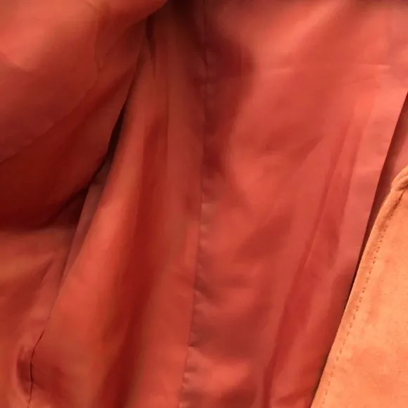 Pendleton women salmon pink leather suede jacket, M
