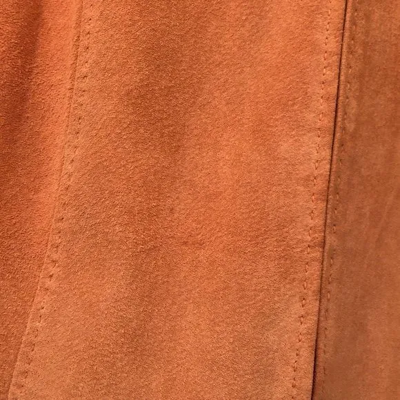Pendleton women salmon pink leather suede jacket, M