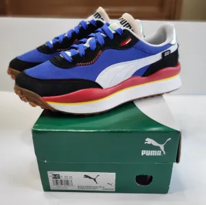 PUMA Junior's Style Rider Play On Blue Red Sneaker Shoe Size 6.5 NEW #372915-03