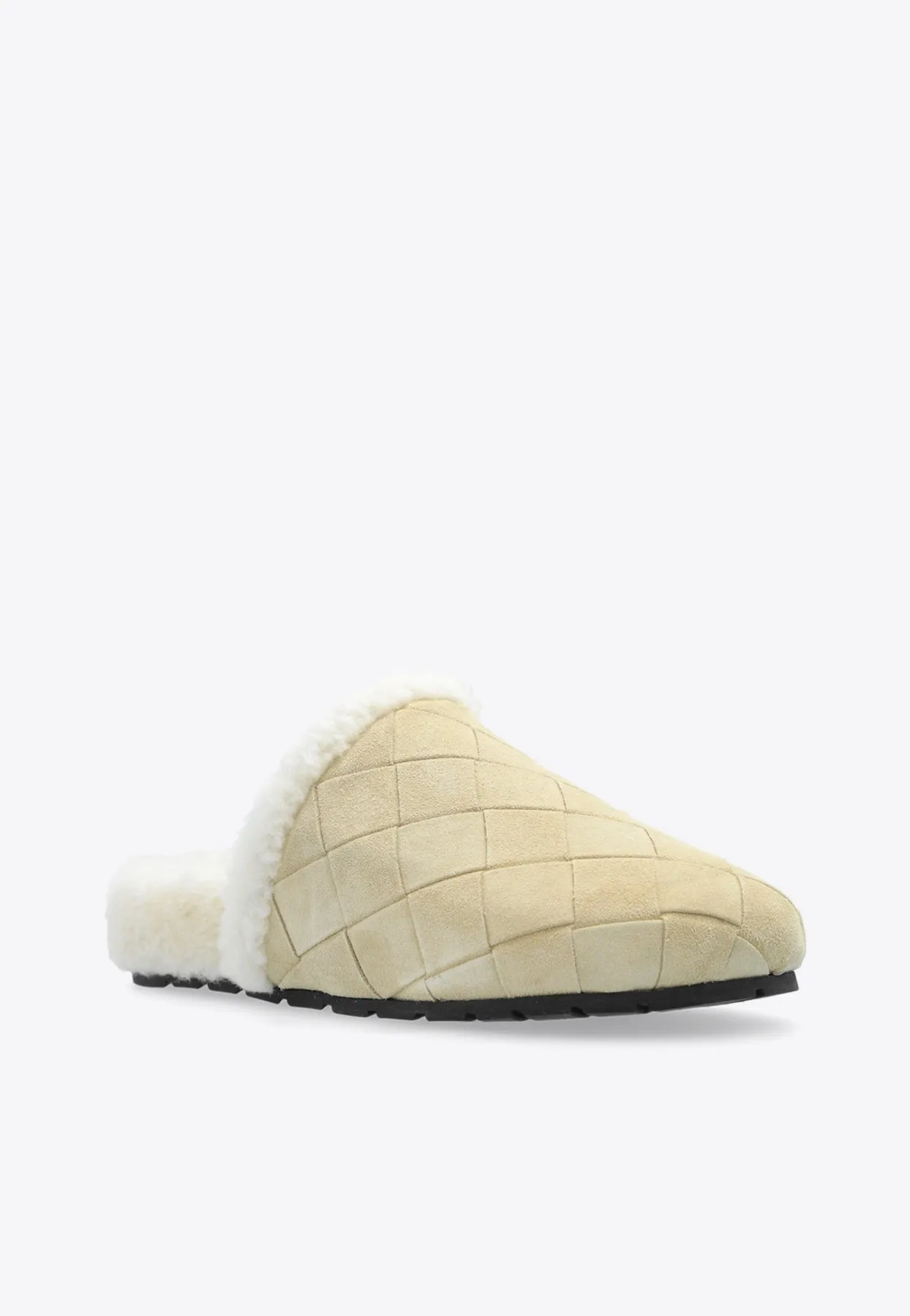Reggie Padded Intrecciato Suede Slippers