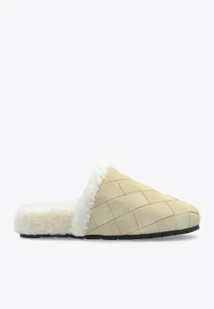 Reggie Padded Intrecciato Suede Slippers