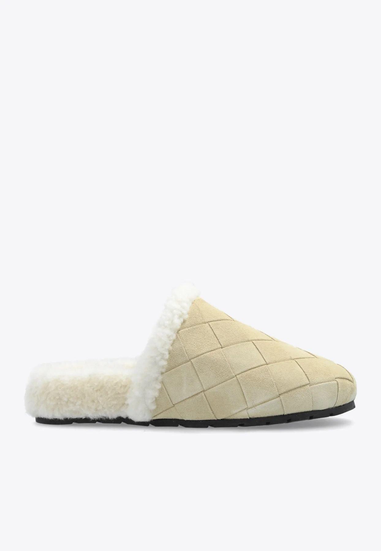 Reggie Padded Intrecciato Suede Slippers