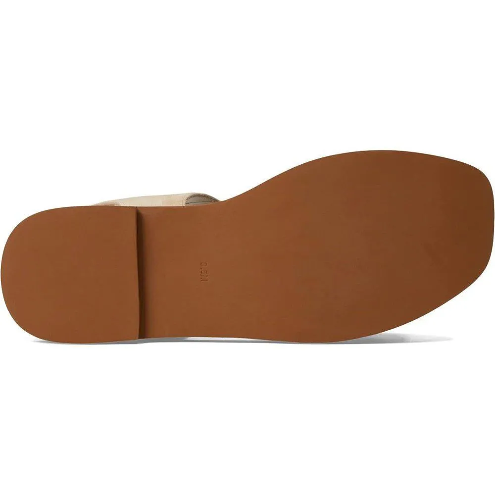 Santo Beige Suede Buckle Flats