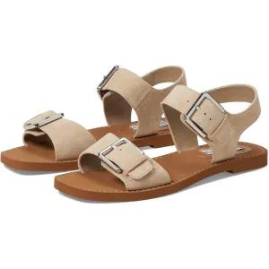 Santo Beige Suede Buckle Flats