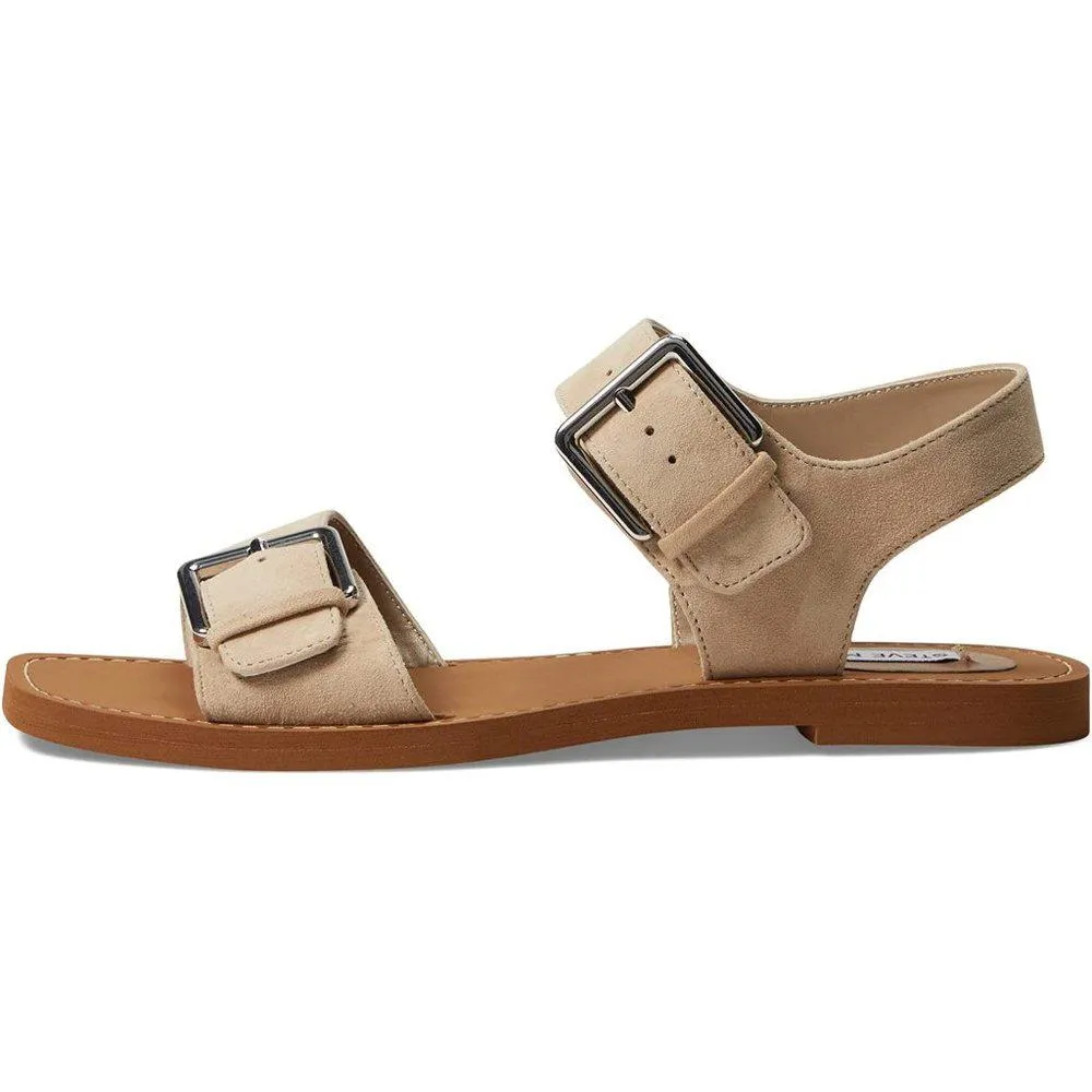 Santo Beige Suede Buckle Flats