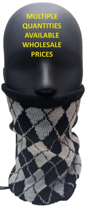 SCARF Necktube Snood WHOLESALE Mask Biker Winter Warm Argyle Multi Quantity x 10