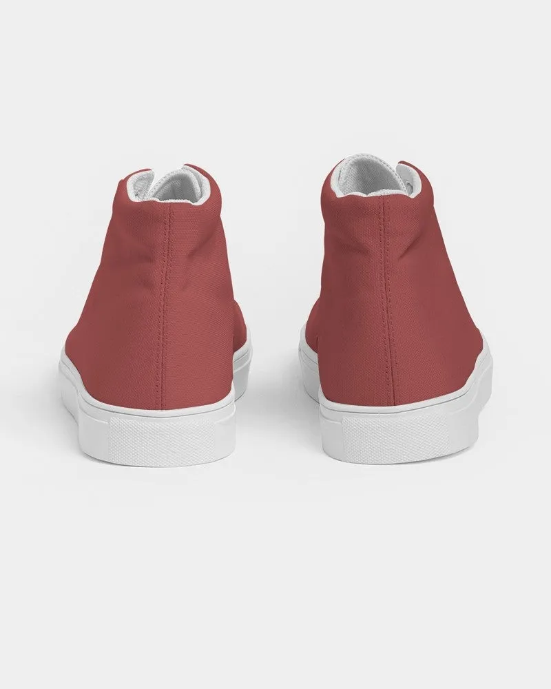 Shaded Midtone Red High-Top Canvas Sneakers | Women's | C0M80Y60K30