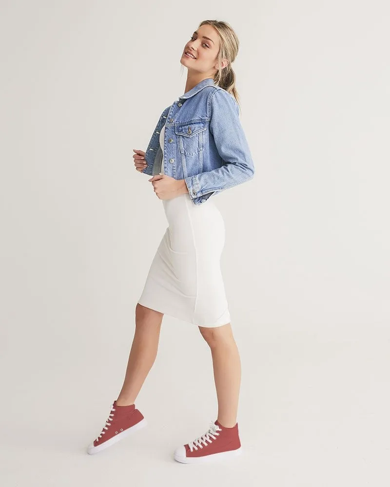 Shaded Midtone Red High-Top Canvas Sneakers | Women's | C0M80Y60K30