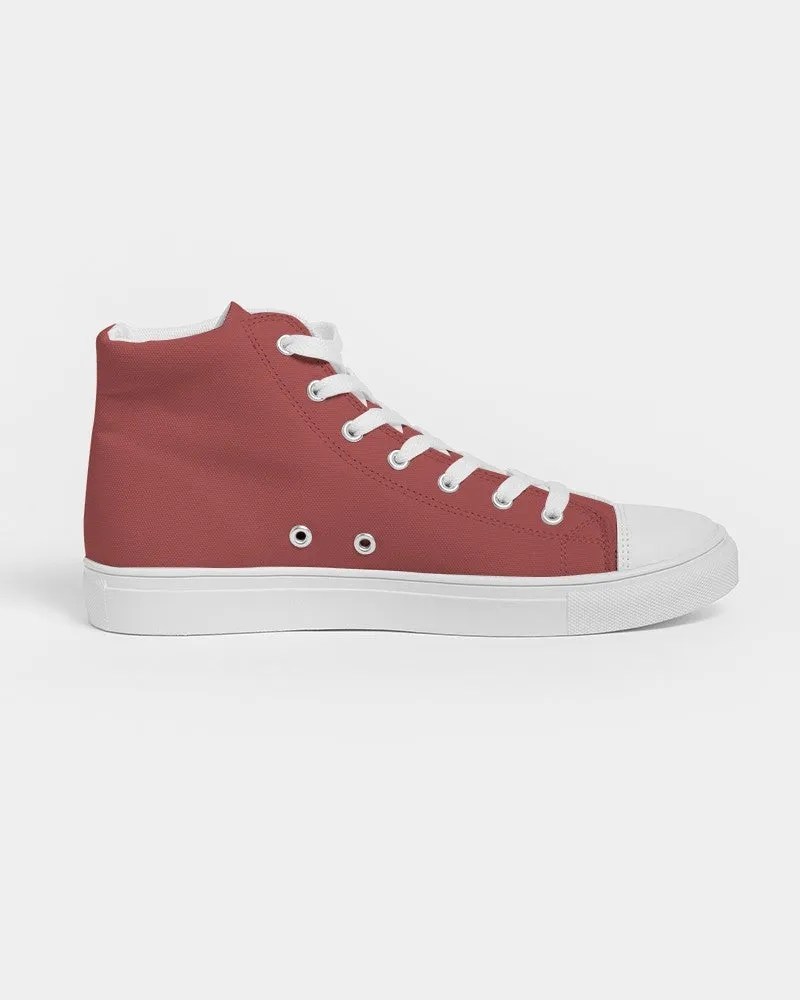 Shaded Midtone Red High-Top Canvas Sneakers | Women's | C0M80Y60K30
