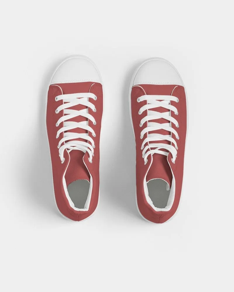 Shaded Midtone Red High-Top Canvas Sneakers | Women's | C0M80Y60K30