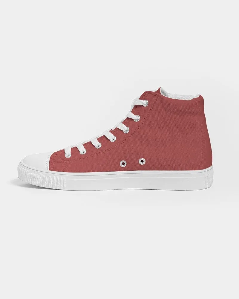 Shaded Midtone Red High-Top Canvas Sneakers | Women's | C0M80Y60K30