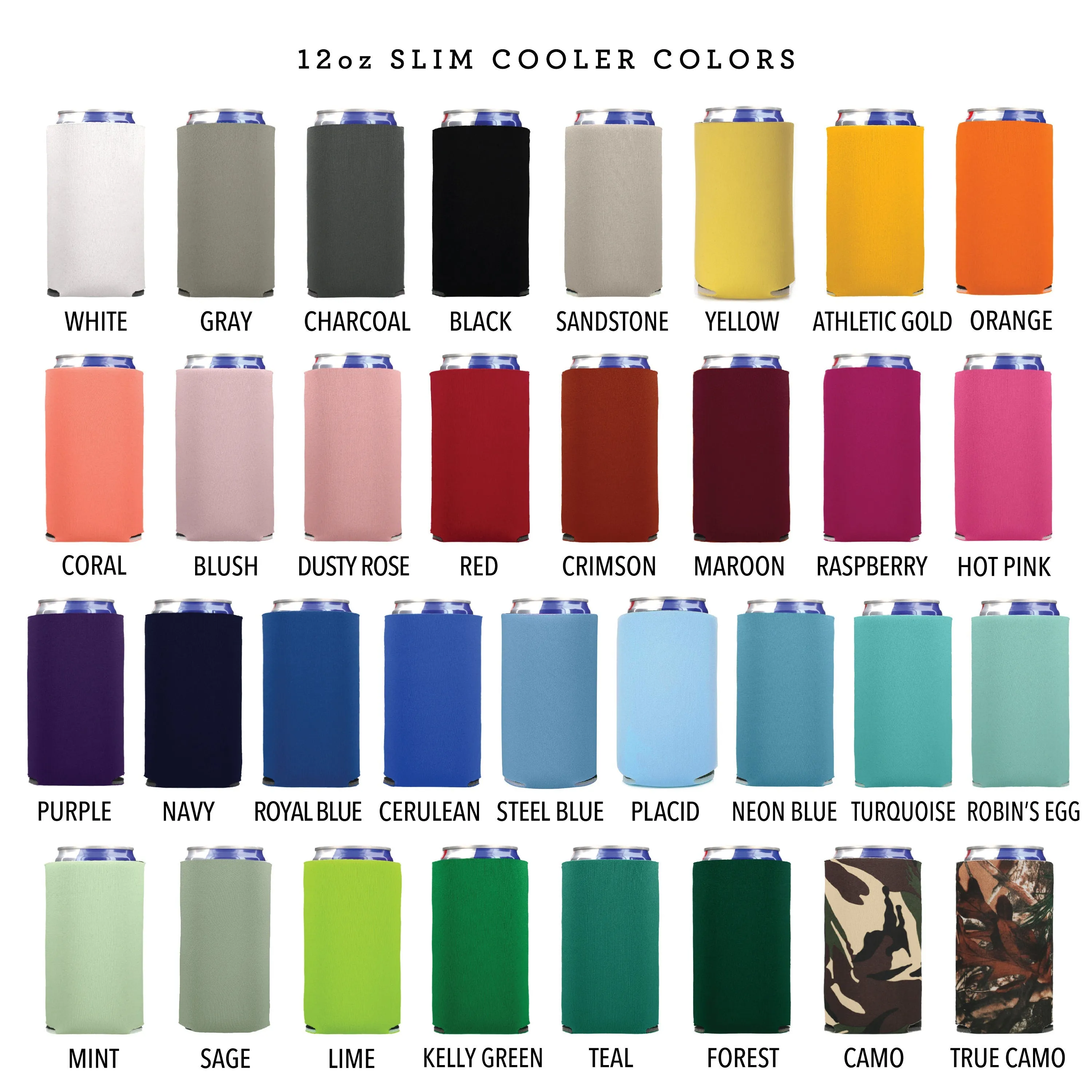Slim 12oz Wedding Can Cooler #7S - Floral Monogram