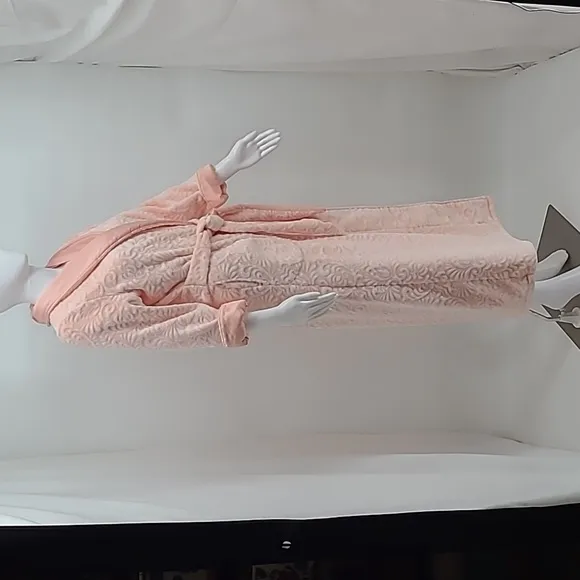 Soft Surroundings Meriwether Plush Belted Robe Incredibly Warm &amp; Blush Size XS
