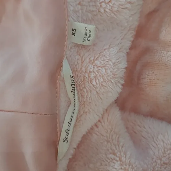 Soft Surroundings Meriwether Plush Belted Robe Incredibly Warm &amp; Blush Size XS