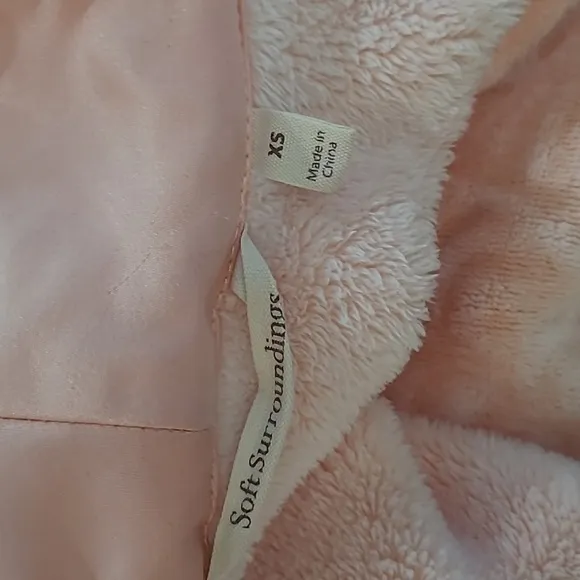 Soft Surroundings Meriwether Plush Belted Robe Incredibly Warm &amp; Blush Size XS