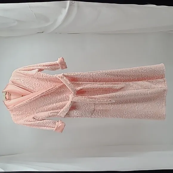 Soft Surroundings Meriwether Plush Belted Robe Incredibly Warm &amp; Blush Size XS