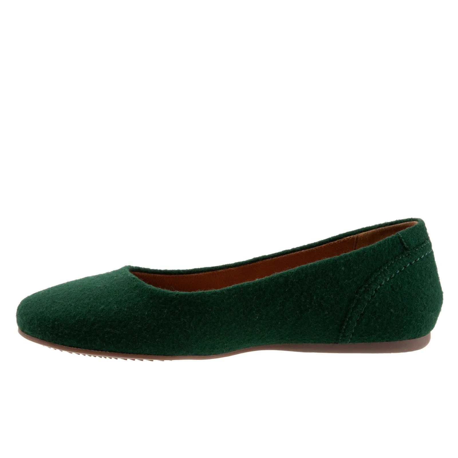 Softwalk Shiraz S2160-335 Womens Green Wide Suede Ballet Flats Shoes