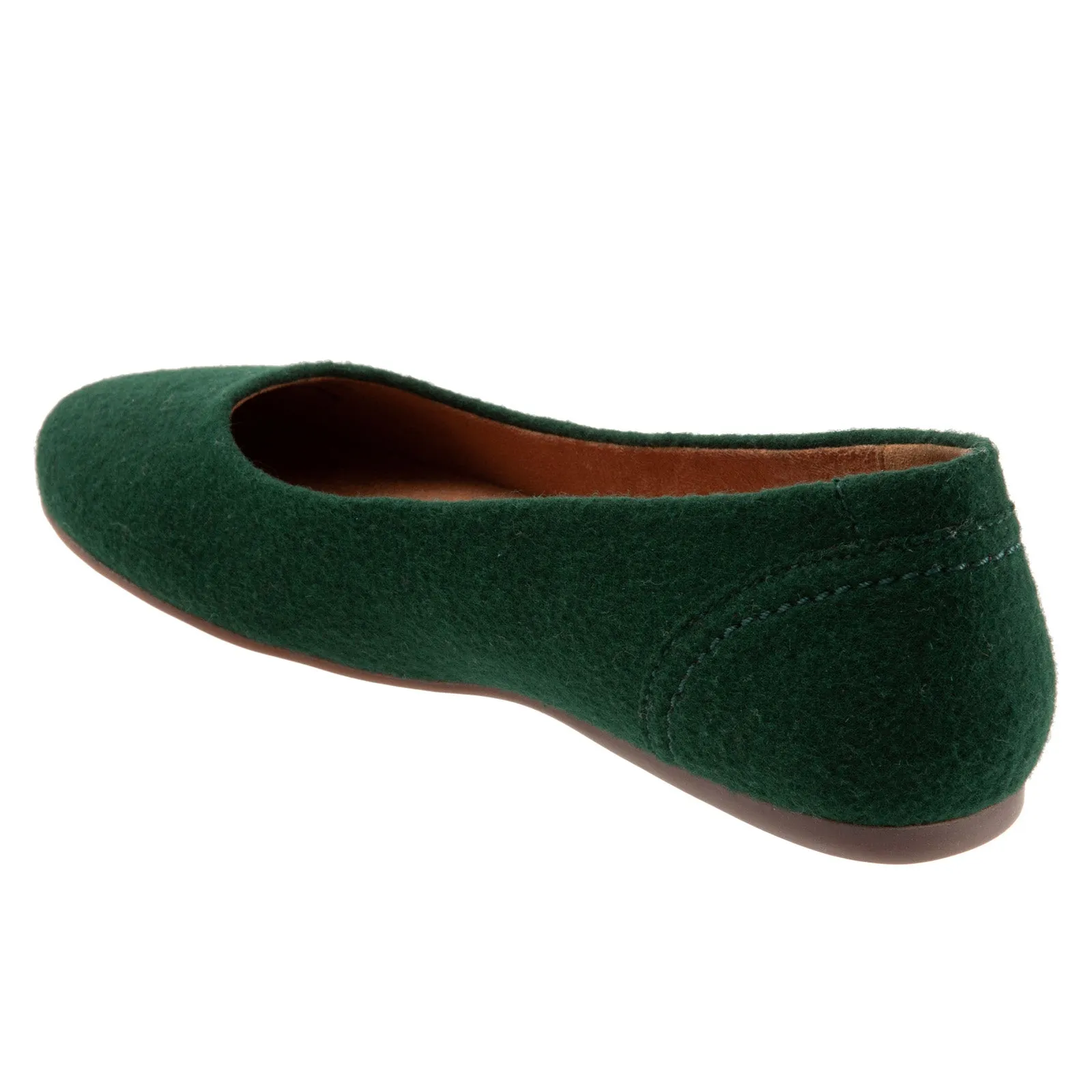 Softwalk Shiraz S2160-335 Womens Green Wide Suede Ballet Flats Shoes